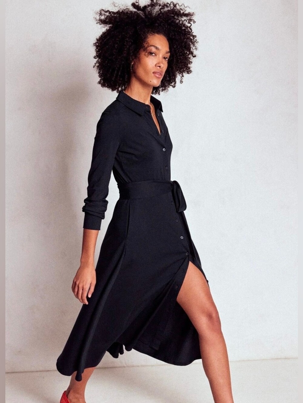 Marcia Jersey Shirt Dress Navy-8P, NWOT